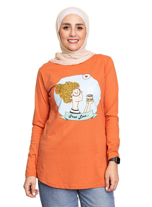 Copper Coin Printed Long - Sleeve Design 30 - Khotwh
